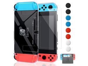 Dockable Case for Nintendo Switch Protective Accessories Cover Case for Nintendo Switch and Nintendo Switch JoyCon Controller with a Tempered Glass Screen Protector
