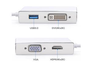 USB-C to HDMI / DVI / VGA External Graphics Video Card Adapter USB 3.0 4K x 2K