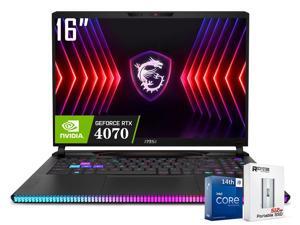 MSI Raider GE68HX Gaming Laptop, 16" FHD+ 144Hz Display, Intel 24 Core i9-14900HX(Up to 5.8 GHz), GeForce RTX 4070, 32GB DDR5 1TB SSD, Thunderbolt 4, Wi-Fi 7, RGB Keyboard, With 512GB SSD, Win11 Home
