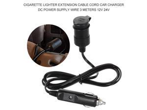 Cigarette Lighter Extension Cable Cord Car Charger DC Power Supply Wire 3 Meters 12V 24V Adapter Socket Plug Male to Female Connector Cigarette Lighter Extension Cable Cord Car Charger DC Power Supply Wire 3 Meters 12V 24V Adapter Socket Plug Male to Female Connector