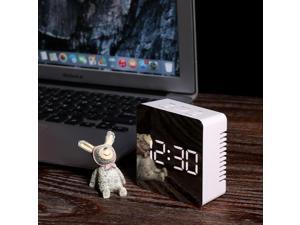 Digital LED Mirror Clock 12H/24H Alarm and Snooze Function °C/°F Indoor Thermometer Adjustable LED Luminance