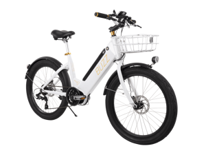 Buzz Electric Bike for Adults - 36V Pedal-Assist Mid-Drive E-Bike - White Buzz Electric Bike for Adults - 36V Pedal-Assist Mid-Drive E-Bike - White