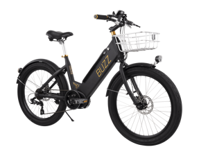Buzz Electric Bike for Adults - 36V Pedal-Assist Mid-Drive E-Bike - Black Buzz Electric Bike for Adults - 36V Pedal-Assist Mid-Drive E-Bike - Black