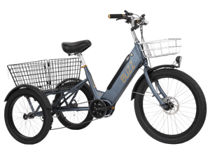 Buzz Electric Tricycle for Adults - 36V Pedal Assist - Matte Blue Buzz Electric Tricycle for Adults - 36V Pedal Assist - Matte Blue