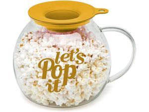 Glass Microwave Popcorn Popper  - 3 Quart Family Popcorn Popper Yellow