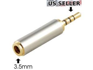 Gold 2.5mm Male to 3.5mm Female Stereo Audio Headphone Jack Adapter Converter