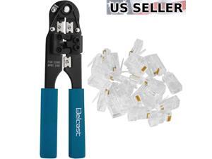 Cable Crimper Tool 50 Connectors for CAT5 CAT5e RJ-45 Network Cables Cable Crimper Tool 50 Connectors for CAT5 CAT5e RJ-45 Network Cables