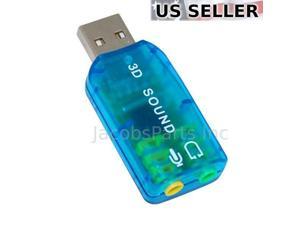 Lot 5 NEW USB External Sound Card Adapter Mic. Input
