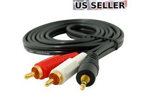 4FT 3.5mm Aux Auxilary to 2 RCA Male Plug Stereo Audio Cable Adapter Cord 4FT 3.5mm Aux Auxilary to 2 RCA Male Plug Stereo Audio Cable Adapter Cord