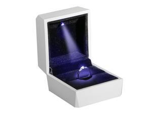Diamond Ring Box White LED Light Velvet Jewelry Gift Wedding Proposal Engagement Diamond Ring Box White LED Light Velvet Jewelry Gift Wedding Proposal Engagement