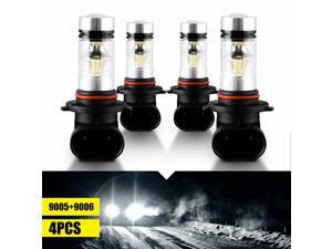 2PCS LED Headlight Low Beam Light High Beam Light Fog Light All-in-One Conversion Kit 9005 H10 HB3 Base 72W 6500K 8000Lm Xenon White