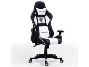 Nokaxus Gaming Chair Office Chair Adjustable Massage Lumbar Cushion Swivel Rocker Recliner Leather Ergonomic Computer Desk Chair with Retractable Arms Nokaxus Gaming Chair Office Chair Adjustable Massage Lumbar Cushion Swivel Rocker Recliner Leather Ergonomic Computer Desk Chair with Retractable Arms