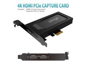 Pengo 4K HDMI PCIe Capture Card, 4K30fps Game Capture Card Device LiveStream for Gaming, 4K60 HDR Pass-Through, 240hz 144hz High Refresh Rate (No HDCP)