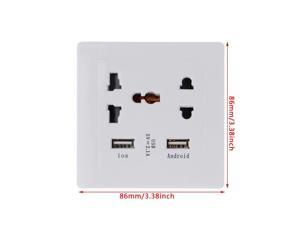 16A WallDouble Socket Charger Adapter Double USB Ports EU Plug Power Outlet Panel adaptador de cable