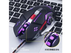 1pc gaming machine usb wired mouse 4 color breathing lamp 4 gears CPI 3D skidproof roller electroplating mice for PUBG LOL CF