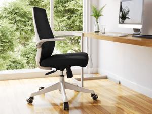 SIHOO Mid-Back Mesh Ergonomic Office Desk Chair with 90° Folding Armrest, High Quality Sponge Cushion and Silent Wheel, for Home & Office, Black