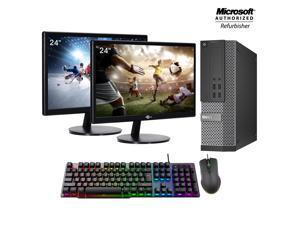 Dell OptiPlex 7020 SFF Desktop PC Intel Core I7 4770 Upto 3.90Ghz 16GB DDR3 RAM New 1TB SSD with New Dual (2) 24" inch Monitor (HDMI)-Windows 10 Pro, Free Gaming Keyboard, Mouse, DP to HDMI Adapter