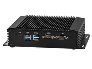 Industrial Embedded PC, Fanless Mini Computer, IPC, Intel Core I5 4200Y, NIM08, Windows 10 or Linux Ubuntu, AC WiFi/BT4.0/VGA/HDMI/2 x LAN/2 x COM RS232/4 x USB3.0, 8G RAM 128G SSD