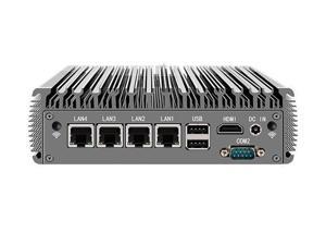 Micro Firewall Appliance, HUNSN NRC04, Intel J4125, Mini PC, Pfsense, Mikrotik, OPNsense, Untangle, VPN, Router PC,  AES-NI, 4 x Intel I225-V B3 2.5Gbe, 6 x USB, VGA, HDMI, 2 x COM, 8G RAM, 64G SSD