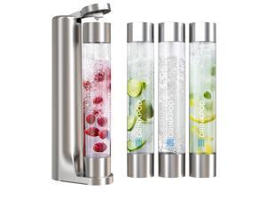 Drinkpod FIZZpod Soda Maker - Fizzy Sparkling Water & Soda Maker with 3 PET Bottles, 3 Caps, 1 Fizz Infuser and Manual - Make Homemade Sparkle Water, Juice, Coffee, Tea and Cocktail Drinks with Fruit Drinkpod FIZZpod Soda Maker - Fizzy Sparkling Water & Soda Maker with 3 PET Bottles, 3 Caps, 1 Fizz Infuser and Manual - Make Homemade Sparkle Water, Juice, Coffee, Tea and Cocktail Drinks with Fruit