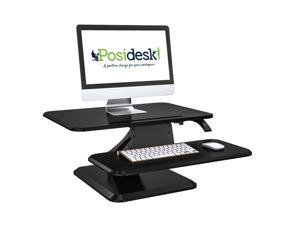 Posidesk 25" Sit-Stand Pedistal Desk with Smart Rail for Mobile Devices