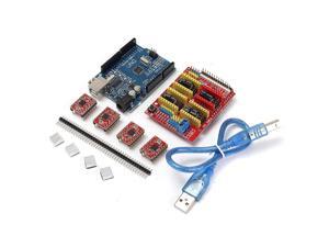 3X Geekcreit CNC Shield + UNO R3 Board + 4x A4988 Driver Kit With Heat Sink For Arduino 3D Printer