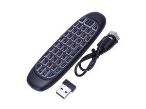 Calvas C120 All in one 2.4G Fly air mouse Rechargeable Wireless remote control Keyboard for Android TV Box Computer English Version mx3 Color: Black