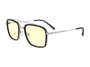 Gunnar Stark Industries MARVEL Edition Eyewear, Gunnar-Focus, Amber Lens, Silver Frame, 65% Blue Light and 100% UV Protection, EDI-12301