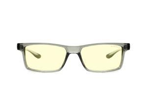 Gunnar Vertex Reading Glasses, Eyewear with +1.5 Lens Power, Grey Crystal Frames, Amber Lens, 65% Blue Light and 100% UV Protection, VER-06701-1.5