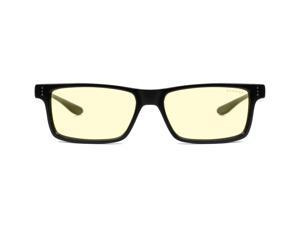 Gunnar Vertex Reading Glasses, +1.00 Lens Power, Onyx Frames, Amber Lens, 65% Blue Light and 100% UV Protection, VER-00101-1.0
