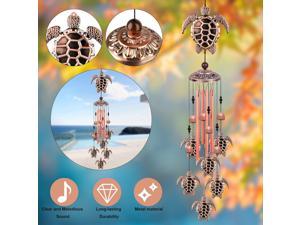 33'' Sea Turtle Wind Chimes Garden Outdoor 4 Tubes Bells Yard Home Hanging Decor