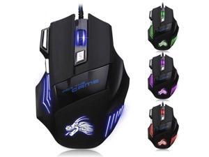 Color : White for PC Games Saalising Gaming Mouse LED RGB Wired Gaming Mouse 4000 DPI High-Precision Laser Computer Gaming Mouse with 7 Programmable Buttons