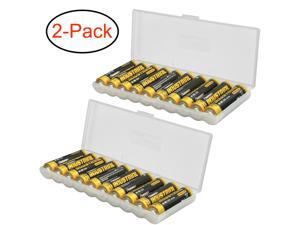 Clear AA Plastic Battery Storage Case/Organizer/Holder Holds 10 AA batteries 2PK Clear AA Plastic Battery Storage Case/Organizer/Holder Holds 10 AA batteries 2PK