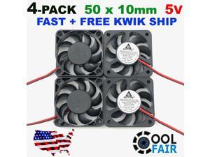 5V 50mm Cooling Computer Fan 5010 50x50x10mm DC 3D Printer 2-Pin US Ship 4-Pack