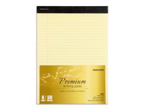 Mintra Office Premium Legal Pads 6pk, 8.5in x 11in, Wide Ruled, Canary
