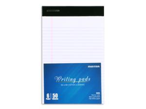 Mintra Office Basic Legal Pads 6pk, 5in x 8in, Narrow Ruled, White