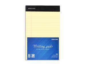 Mintra Office Premium Legal Pads 6pk, 5in x 8in, Narrow Ruled, Canary