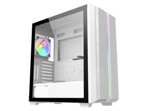 Montech Sky One High-End ARGB Tempered Glass ATX Mid-Tower Gaming Case - USB Type C Port - High-Airflow - White