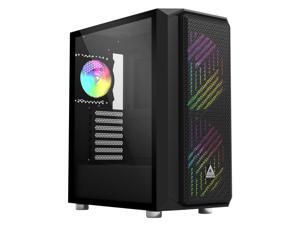 Montech Air X ARGB - Black ATX Mid-Tower Gaming Case/ Super High Airflow/ Pull Out Tempered Glass/ Metallic Diamond Mesh Front Panel/ 2 x 200mm ARGB Fans & 1 x 120mm ARGB Fan & Fan Controller