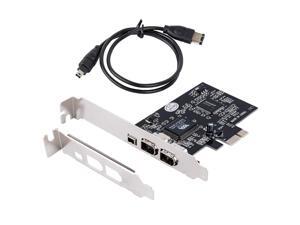 Plugadget PCIE 1394 Firewire Card, PCI Express (1X) to External IEEE 1394 Adapter Controller (2 x 6 Pin + 1 x 4 Pin) for Desktop PC and DV Connection Plugadget PCIE 1394 Firewire Card, PCI Express (1X) to External IEEE 1394 Adapter Controller (2 x 6 Pin + 1 x 4 Pin) for Desktop PC and DV Connection