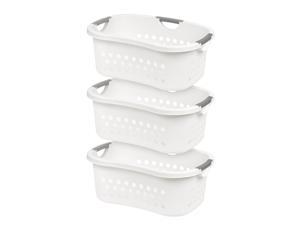 IRIS Comfort Carry Laundry Basket, 3 Pack, White IRIS Comfort Carry Laundry Basket, 3 Pack, White