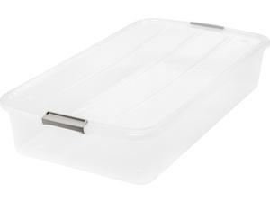 IRIS 50 Quart Underbed Buckle Up Box, 6 Pack, Clear