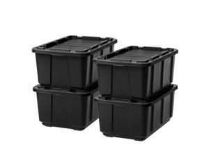 IRIS 27 Gallon Utility Tough Tote, 4 Pack, Black IRIS 27 Gallon Utility Tough Tote, 4 Pack, Black