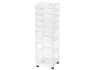 IRIS 7-Drawer Storage Cart with Organizer Top, 1 Pack, White