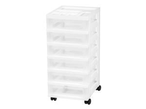 IRIS Medium 6-Drawer Cart with Organizer Top, 1 Pack, White IRIS Medium 6-Drawer Cart with Organizer Top, 1 Pack, White