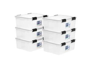 IRIS 30 Quart WEATHERTIGHT® Storage Box, 6 Pack, Clear