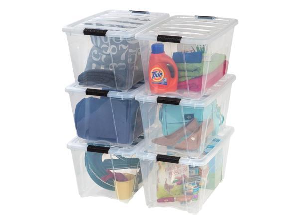IRIS USA 4Pack 32qt WEATHERPRO Airtight Plastic Storage Bin with Lid and  Seal and Secure Latching Buckles