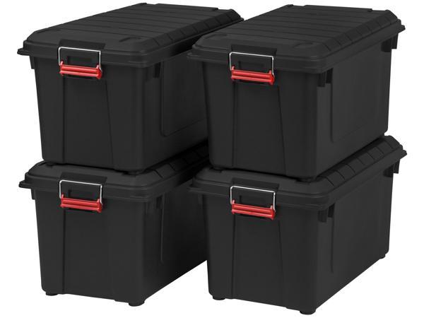 IRIS USA 3 Gallon Stor-It-All Heavy Duty Plastic Storage Bin, Set of  6, Country Home Products