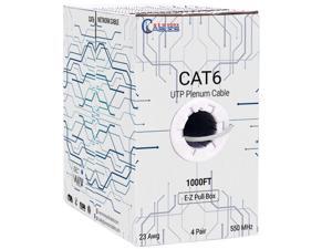 CAT6 Plenum (CMP) Cable, 1000FT | Fluke Tested | 23AWG, 550MHz Network Cable Unshielded Twisted Pair (UTP) White CAT6 Plenum (CMP) Cable, 1000FT | Fluke Tested | 23AWG, 550MHz Network Cable Unshielded Twisted Pair (UTP) White