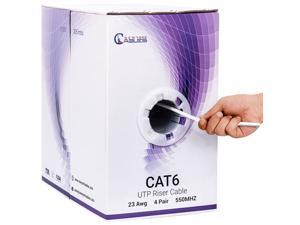 CAT6 Riser CMR 1000ft UTP 23AWG 550MHz Fluke Tested Bulk Ethernet Cable White CAT6 Riser CMR 1000ft UTP 23AWG 550MHz Fluke Tested Bulk Ethernet Cable White
